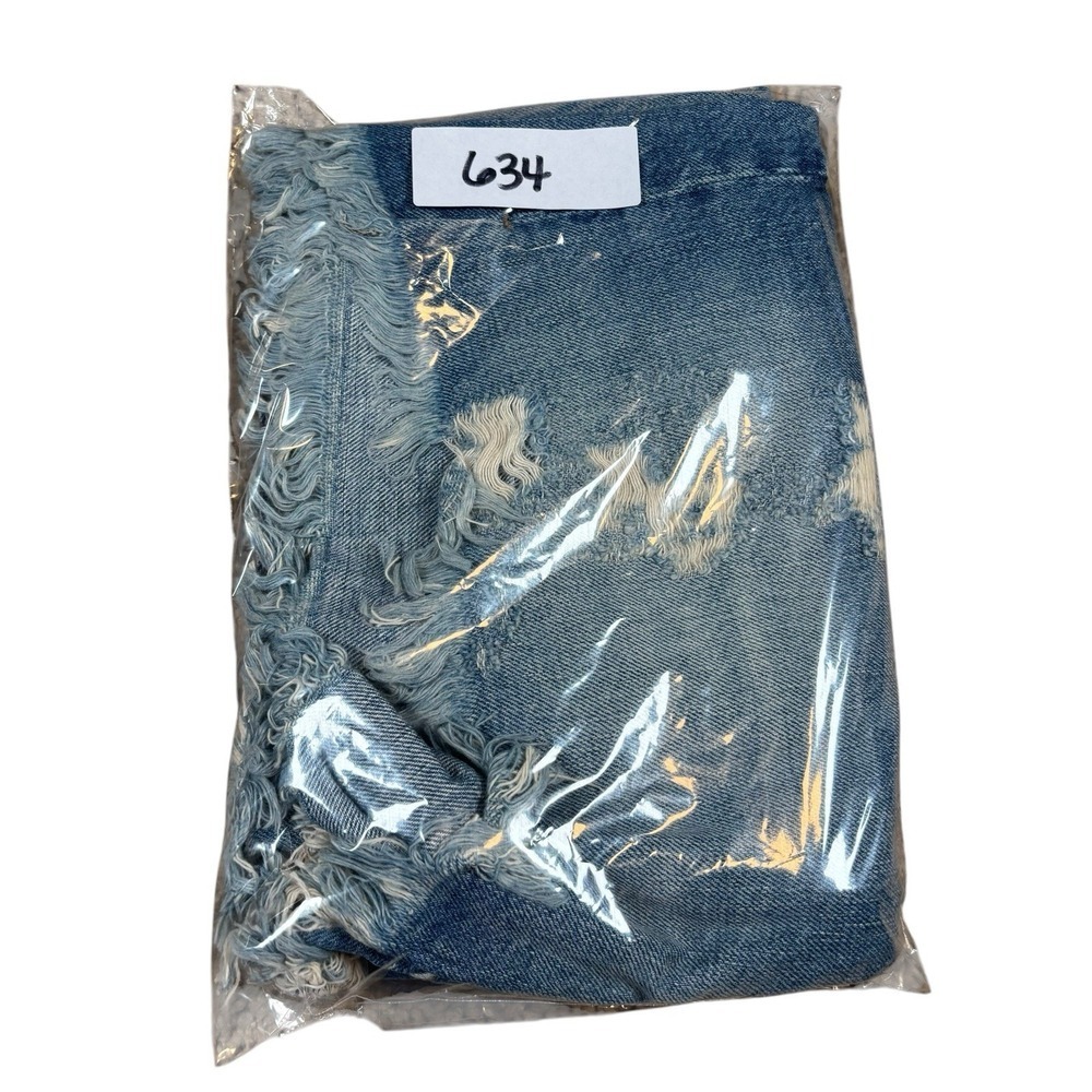 NEW Edwin Cai Shorts Womens Sz 30 Blue Anthropologie Jean Shorts 4" Cutoff Denim - Picture 9 of 9